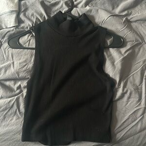 Forever 21 Black Sleeveless Turtleneck